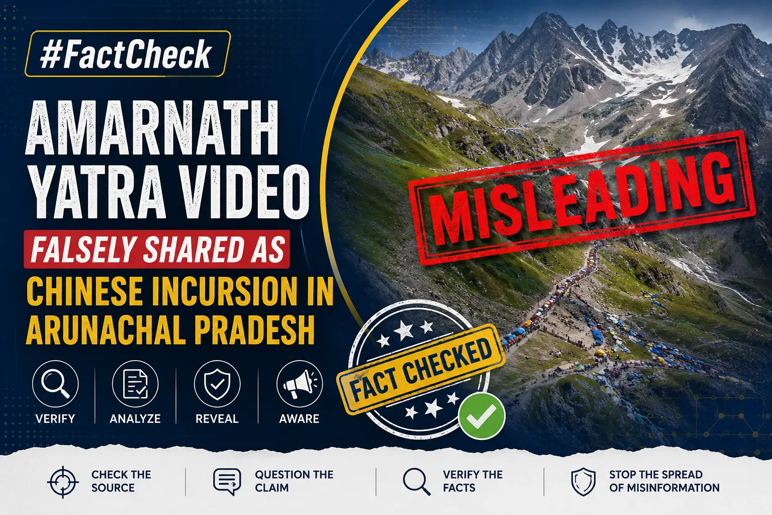 #FactCheck-Amarnath Yatra Video Falsely Shared as Chinese Incursion in Arunachal Pradesh