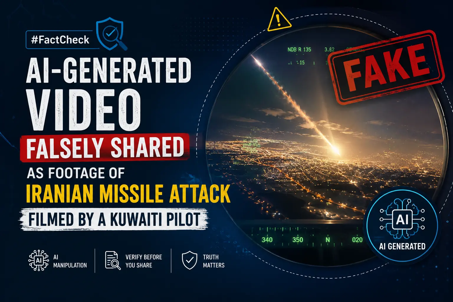 #FactCheck-AI-Generated Video Falsely Shared as Footage of Iranian Missile Attack Filmed by a Kuwaiti Pilot