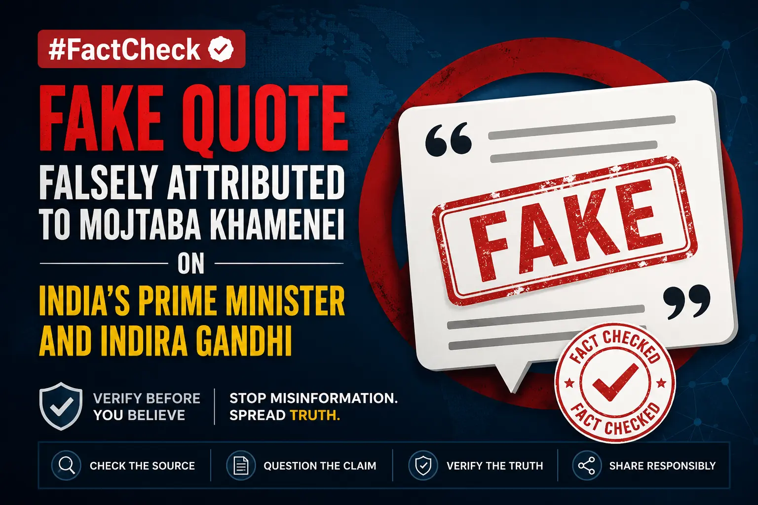 #FactCheck-Fake Quote Falsely Attributed to Mojtaba Khamenei on India’s Prime Minister and Indira Gandhi