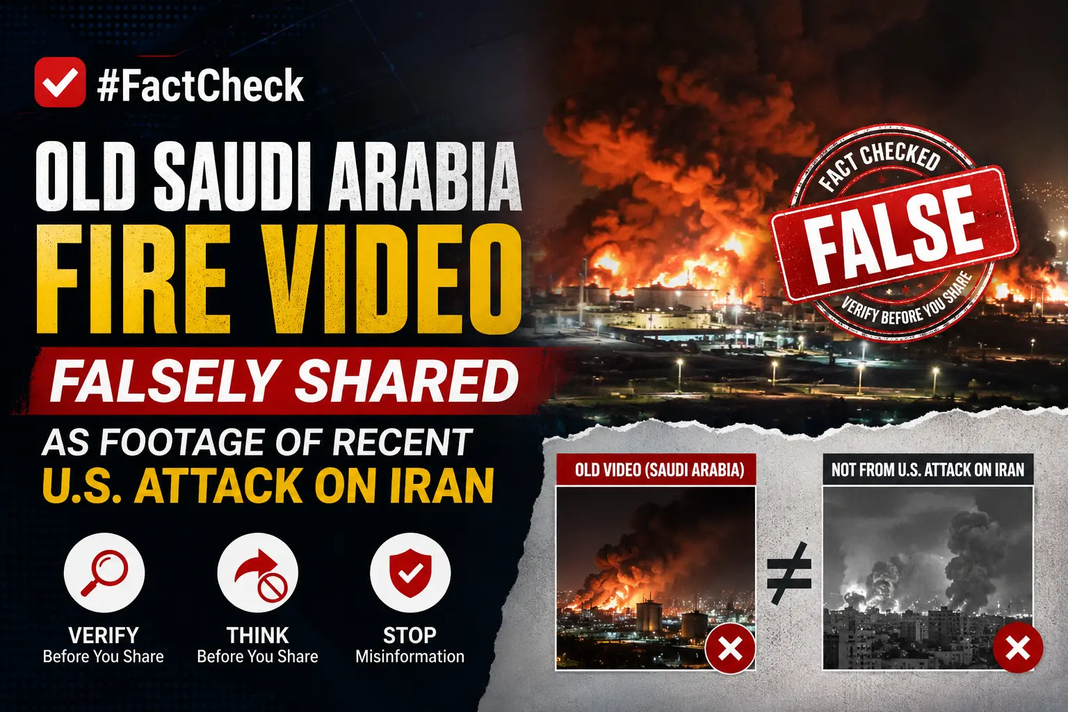 #FactCheck-Old Saudi Arabia Fire Video Falsely Shared as Footage of Recent U.S. Attack on Iran