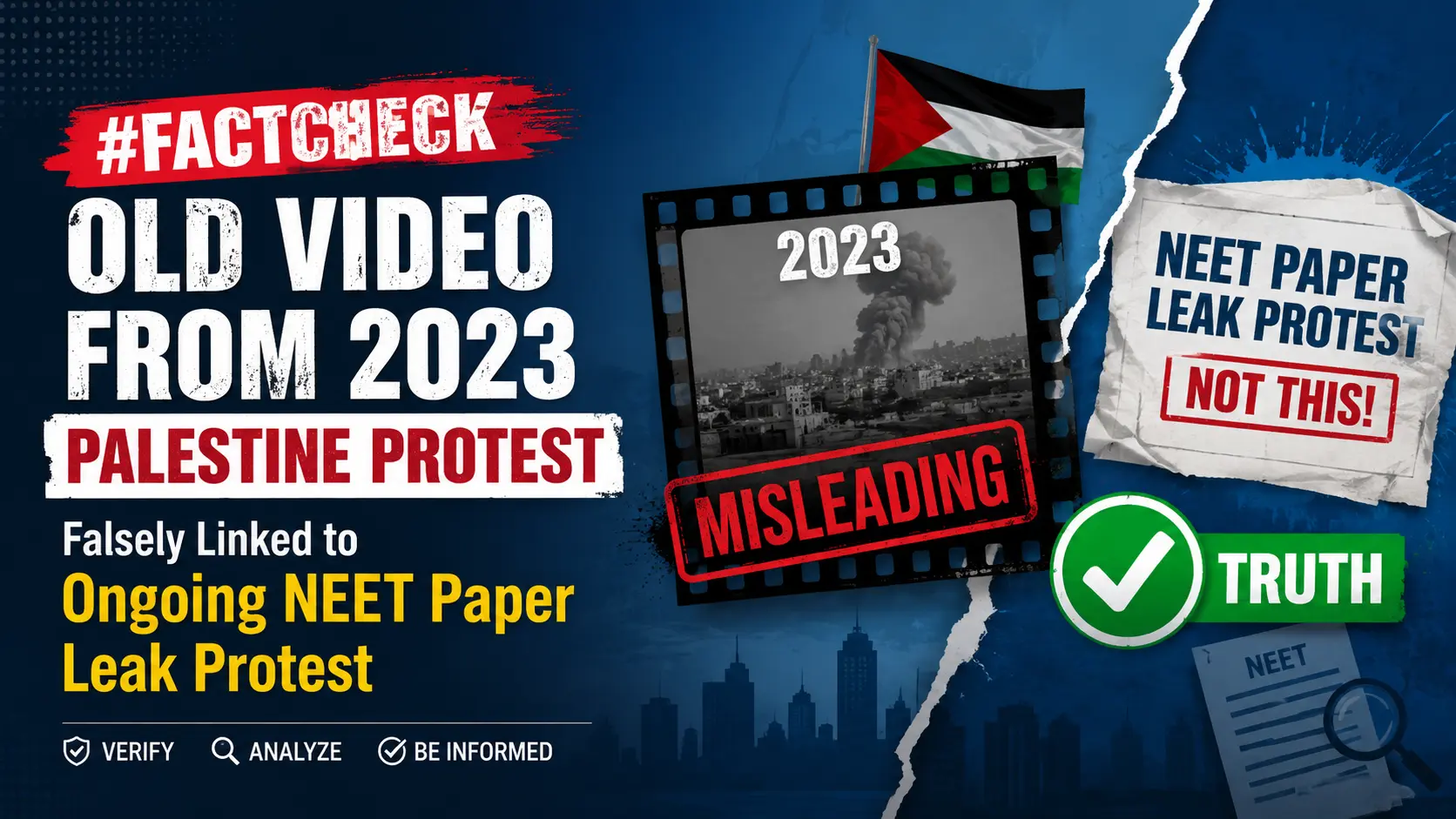 #FactCheck-Old Video From 2023 Palestine Protest Falsely Linked to Ongoing NEET Paper Leak Protest.