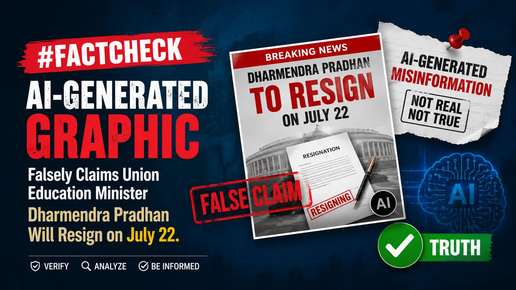 #FactCheck-AI-Generated Graphic Falsely Claims Union Education Minister Dharmendra Pradhan Will Resign on July 22.
