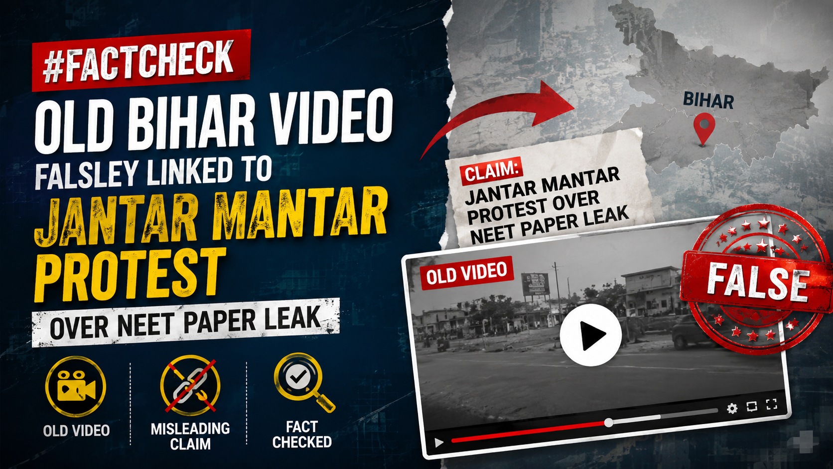 #FactCheck-Old Bihar Video Falsely Linked to Jantar Mantar Protest Over NEET Paper Leak