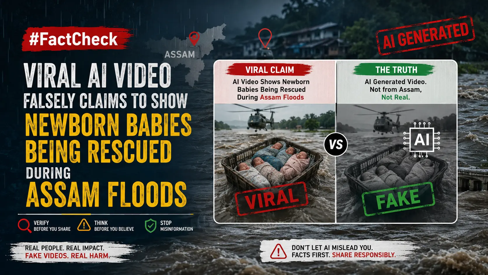 #FactCheck- Viral AI Video Falsely Claims to Show Newborn Babies Being Rescued During Assam Floods