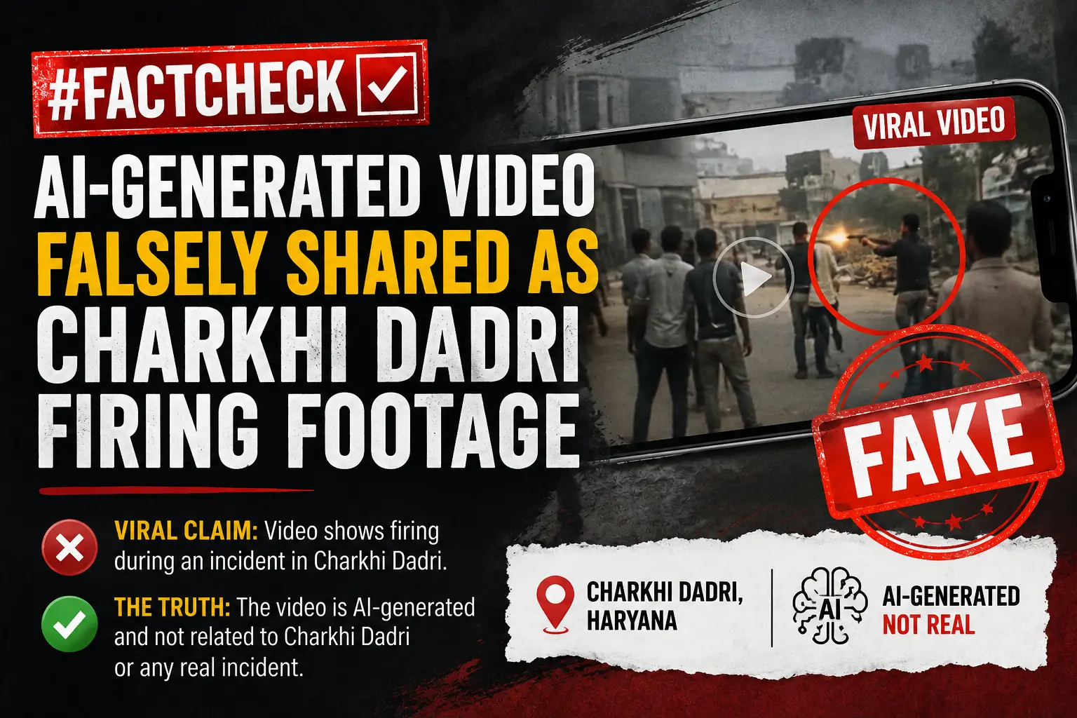#FactCheck: AI-Generated Video Falsely Shared as Charkhi Dadri Firing Footage