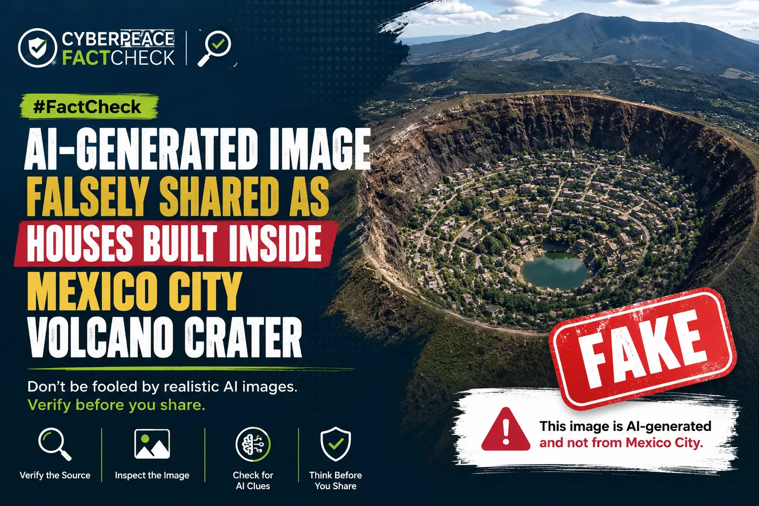 #FactCheck:AI-Generated Image Falsely Shared as Houses Built Inside Mexico City Volcano Crater