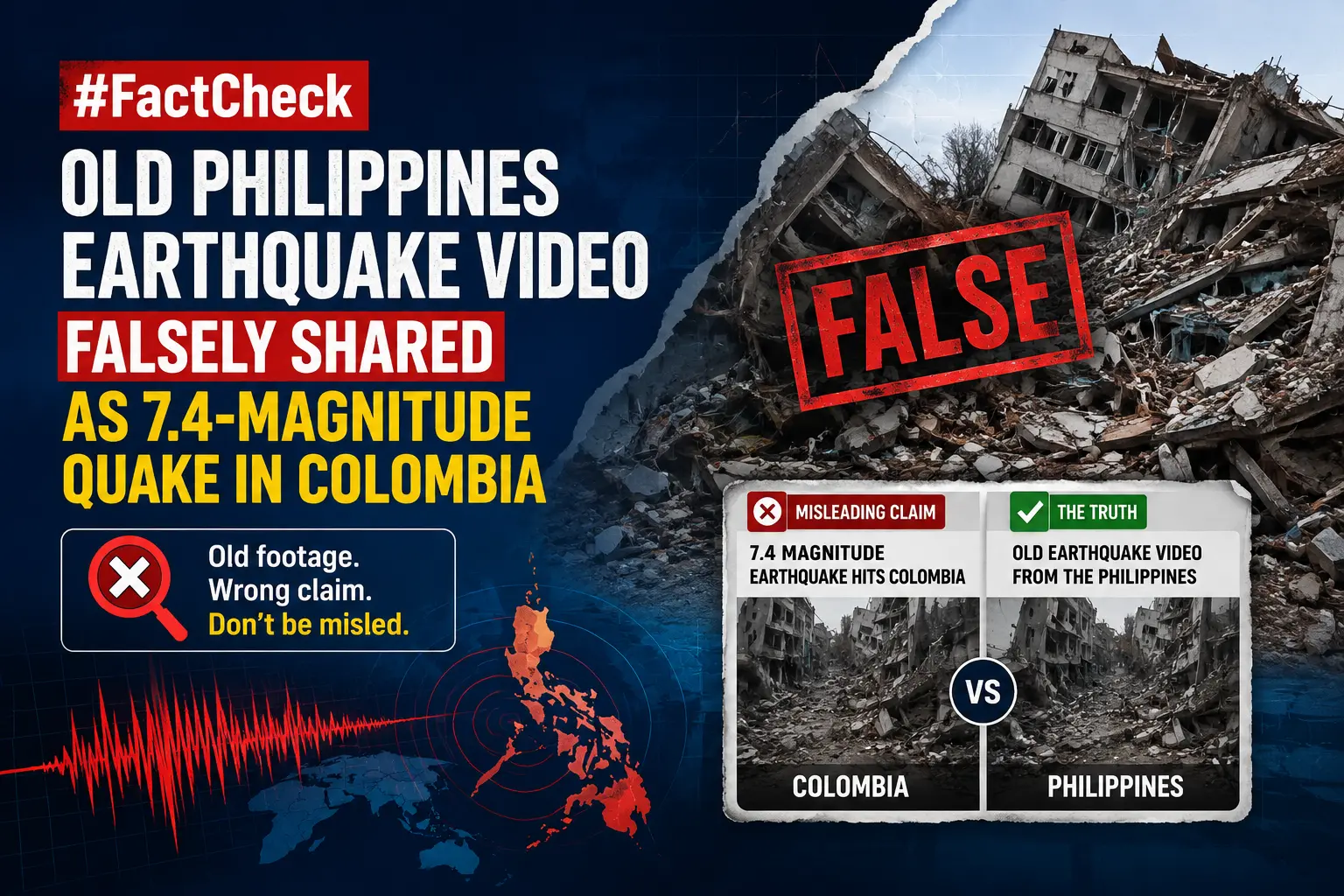 #FactCheck:Old Philippines earthquake video falsely shared as 7.4-magnitude quake in Colombia