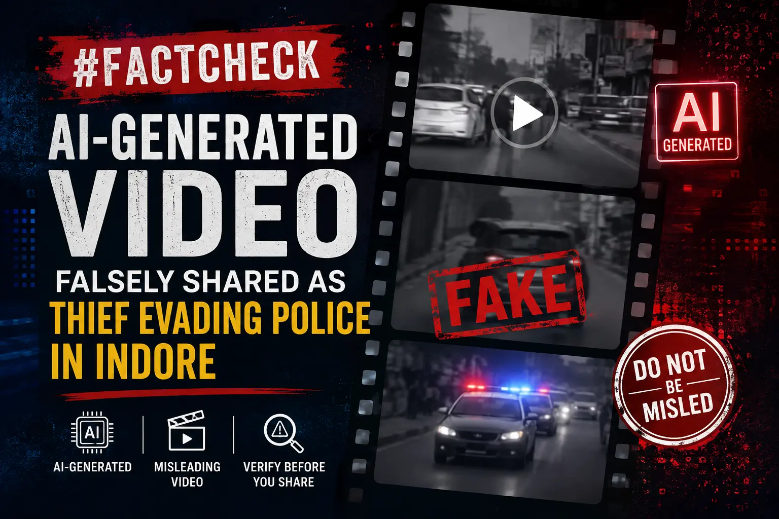 #FactCheck:AI-generated video falsely shared as thief evading police in Indore