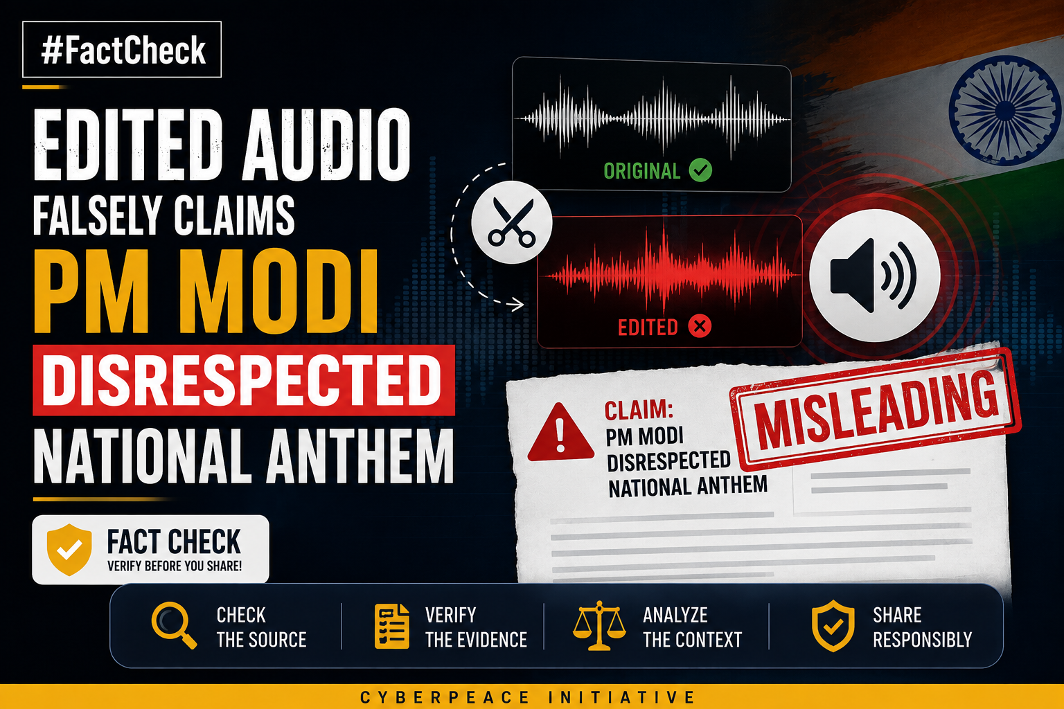 #FactCheck-Edited audio falsely claims PM Modi disrespected national anthem