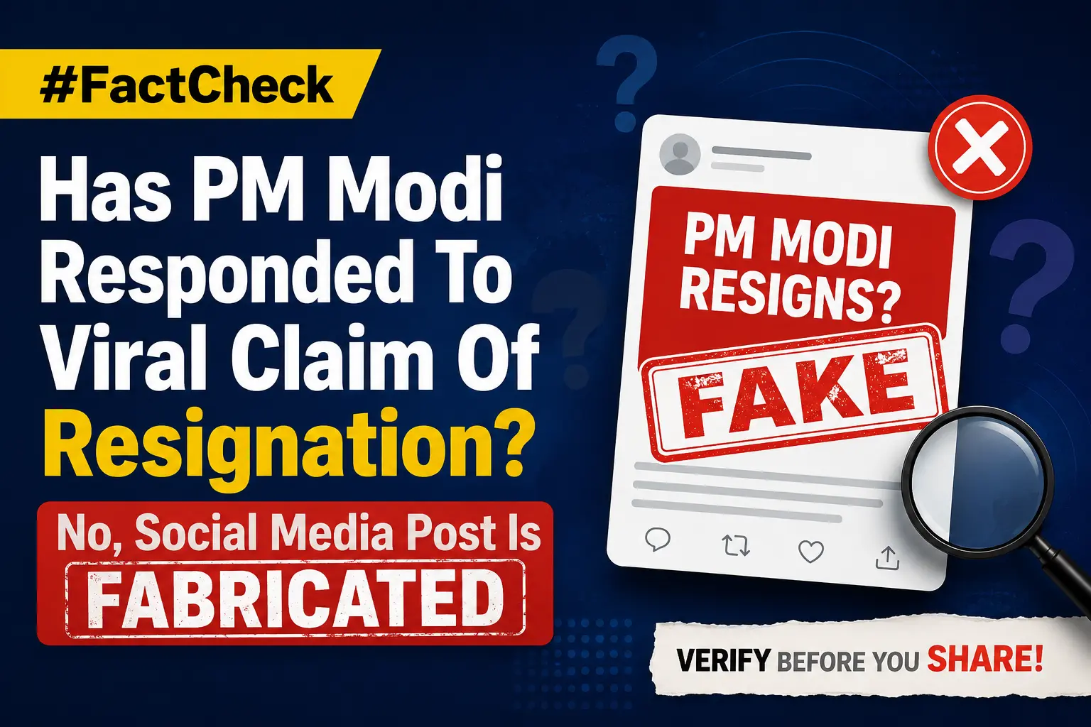 #FactCheck-Has PM Modi Responded To Viral Claim Of Resignation? No, Social Media Post Is Fabricated