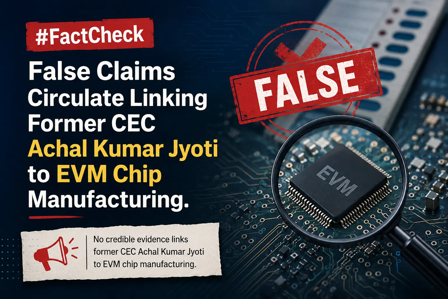 #FactCheck: False Claims Circulate Linking Former CEC Achal Kumar Jyoti to EVM Chip Manufacturing