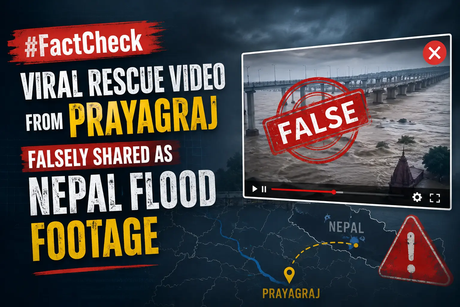 #FactCheck-Viral Rescue Video From Prayagraj Falsely Shared as Nepal Flood Footage