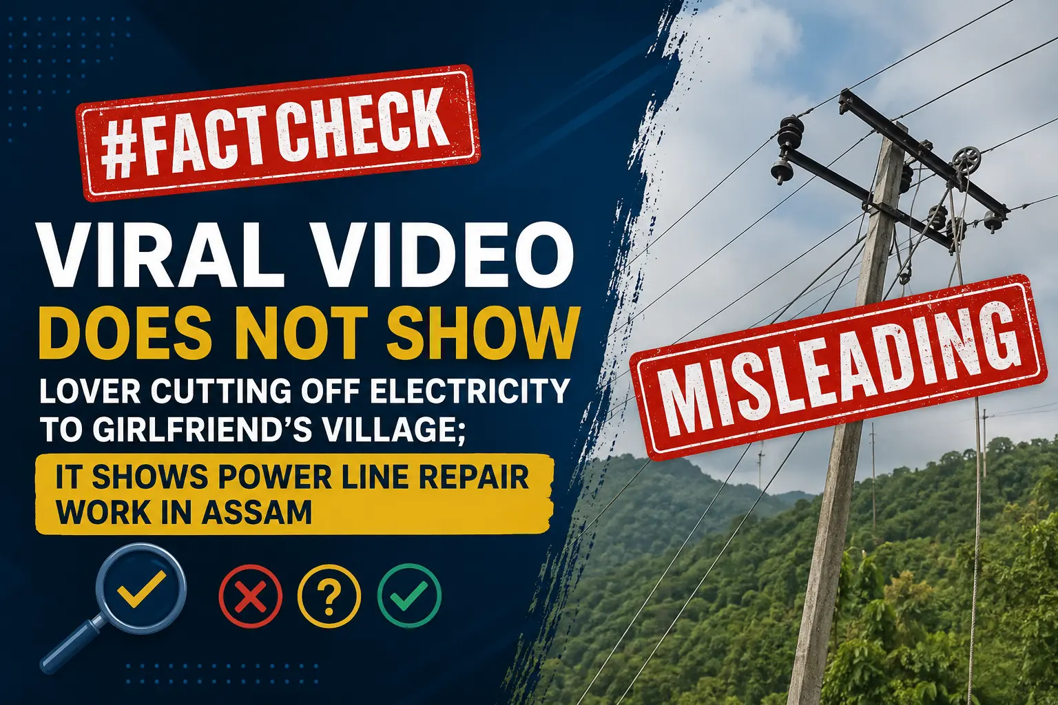 #FactCheck-Viral Video Does Not Show Lover Cutting Off Electricity to Girlfriend’s Village; It Shows Power Line Repair Work in Assam