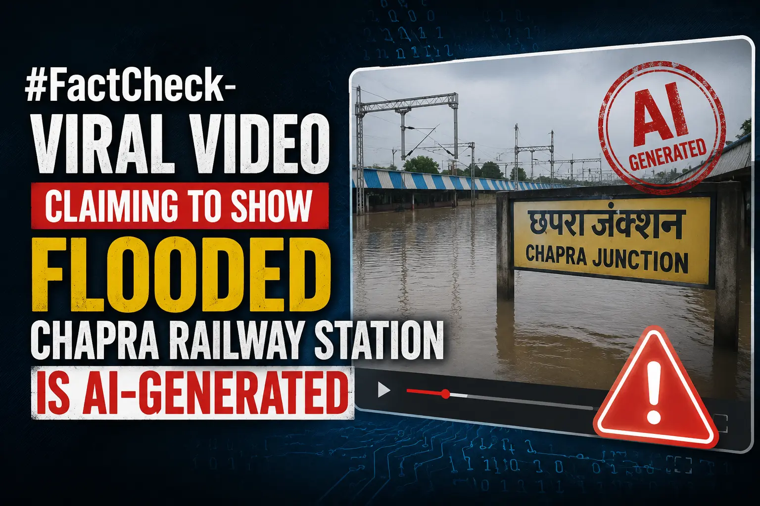 #FactCheck-Viral Video Claiming to Show Flooded Chapra Railway Station Is AI-Generated