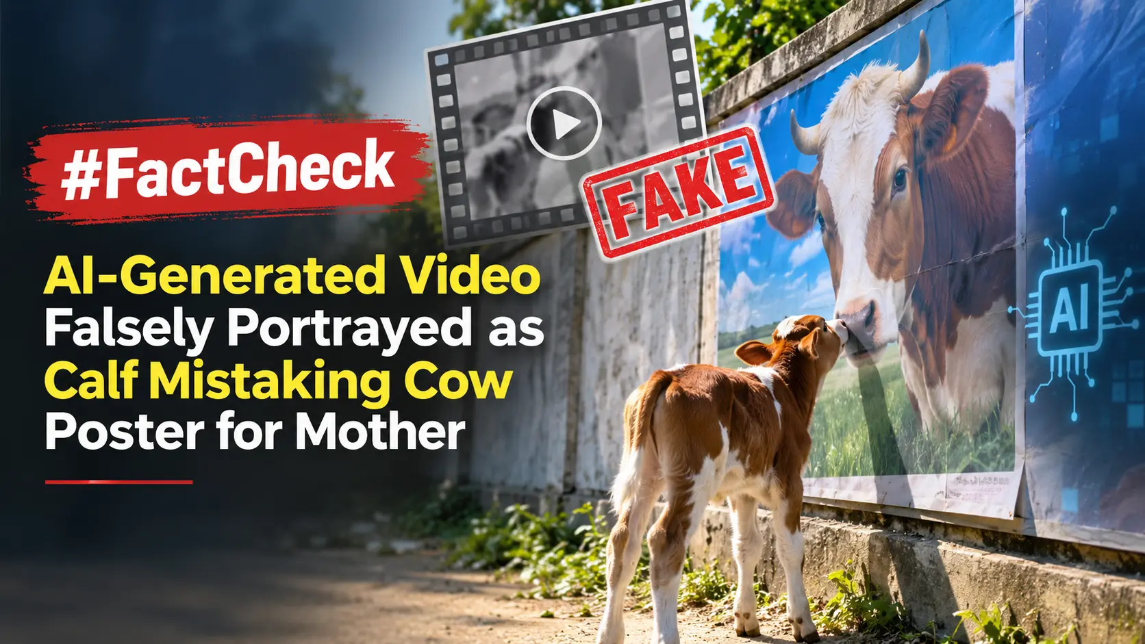 #FactCheck: AI-Generated Video Falsely Portrayed as Calf Mistaking Cow Poster for Mother 