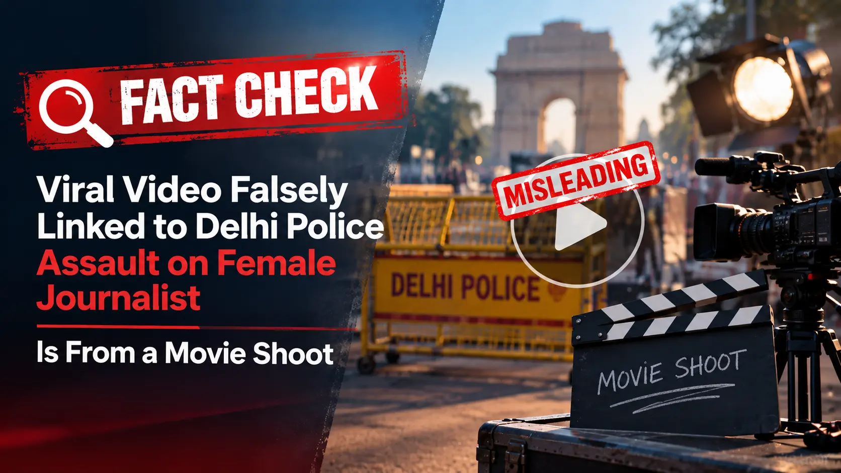 #FactCheck: Viral Video Falsely Linked to Delhi Police Assault on Female Journalist Is From a Movie Shoot
