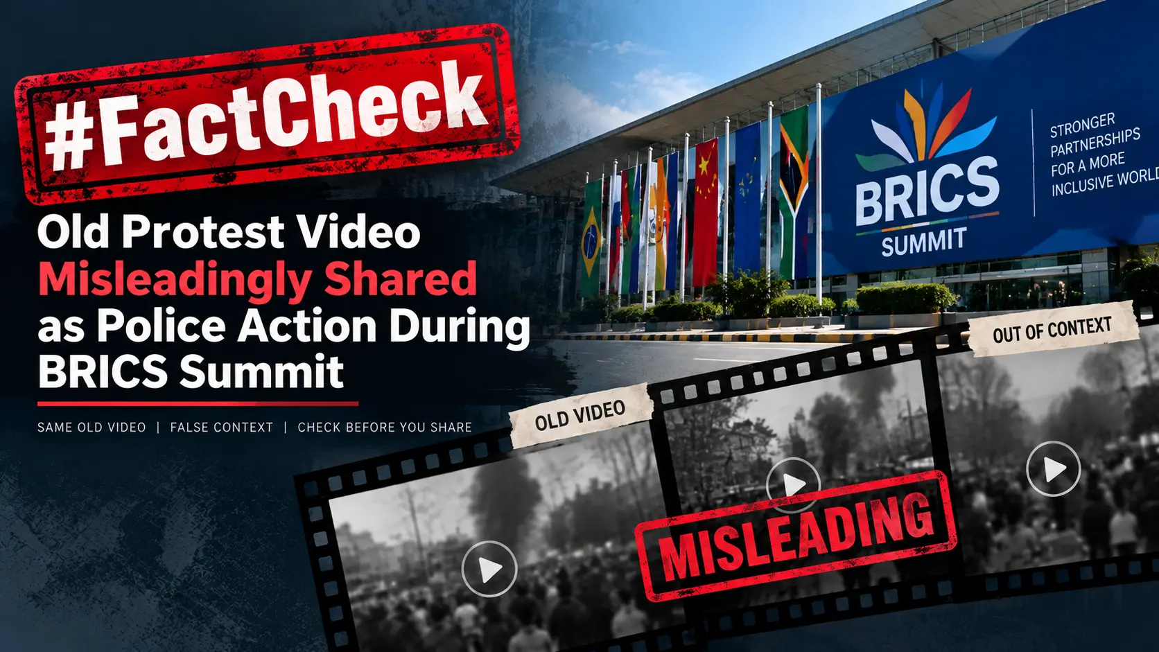 #FactCheck: Old Protest Video Misleadingly Shared as Police Action During BRICS Summit