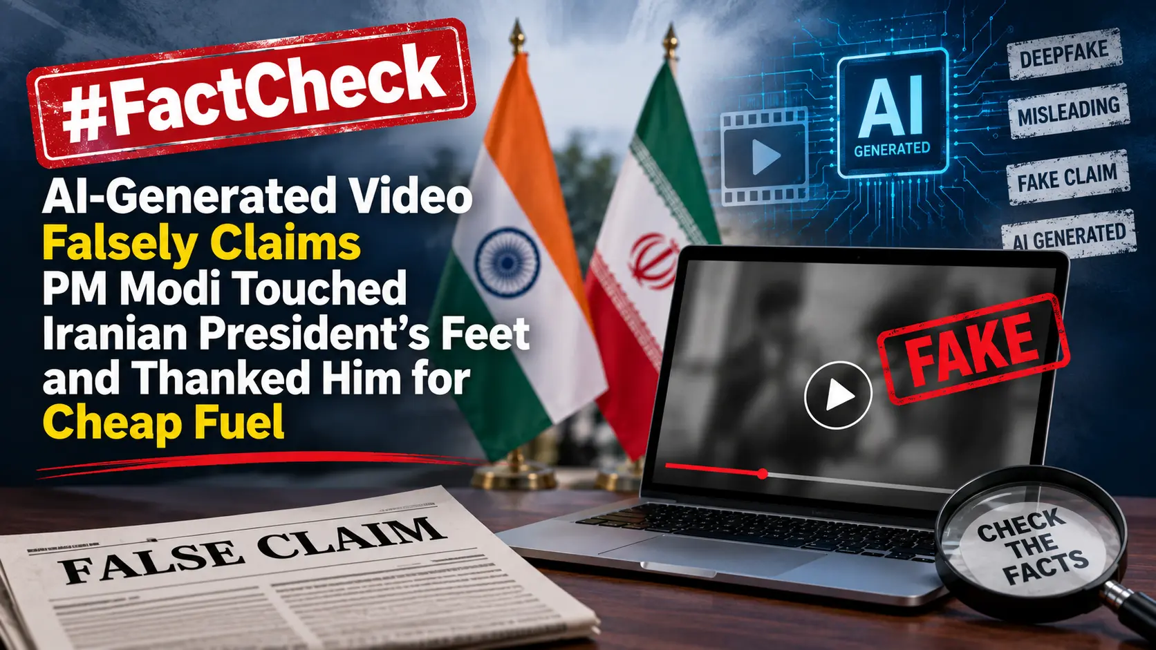 #FactCheck: AI-Generated Video Falsely Claims PM Modi Touched Iranian President’s Feet and Thanked Him for Cheap Fuel