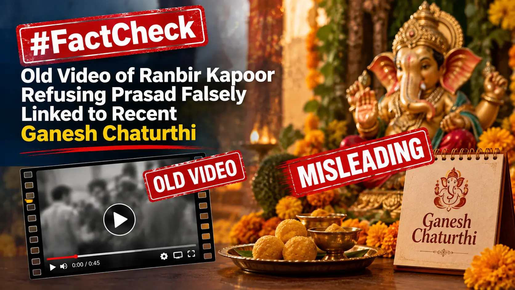 #FactCheck: Old Video of Ranbir Kapoor Refusing Prasad Falsely Linked to Recent Ganesh Chaturthi