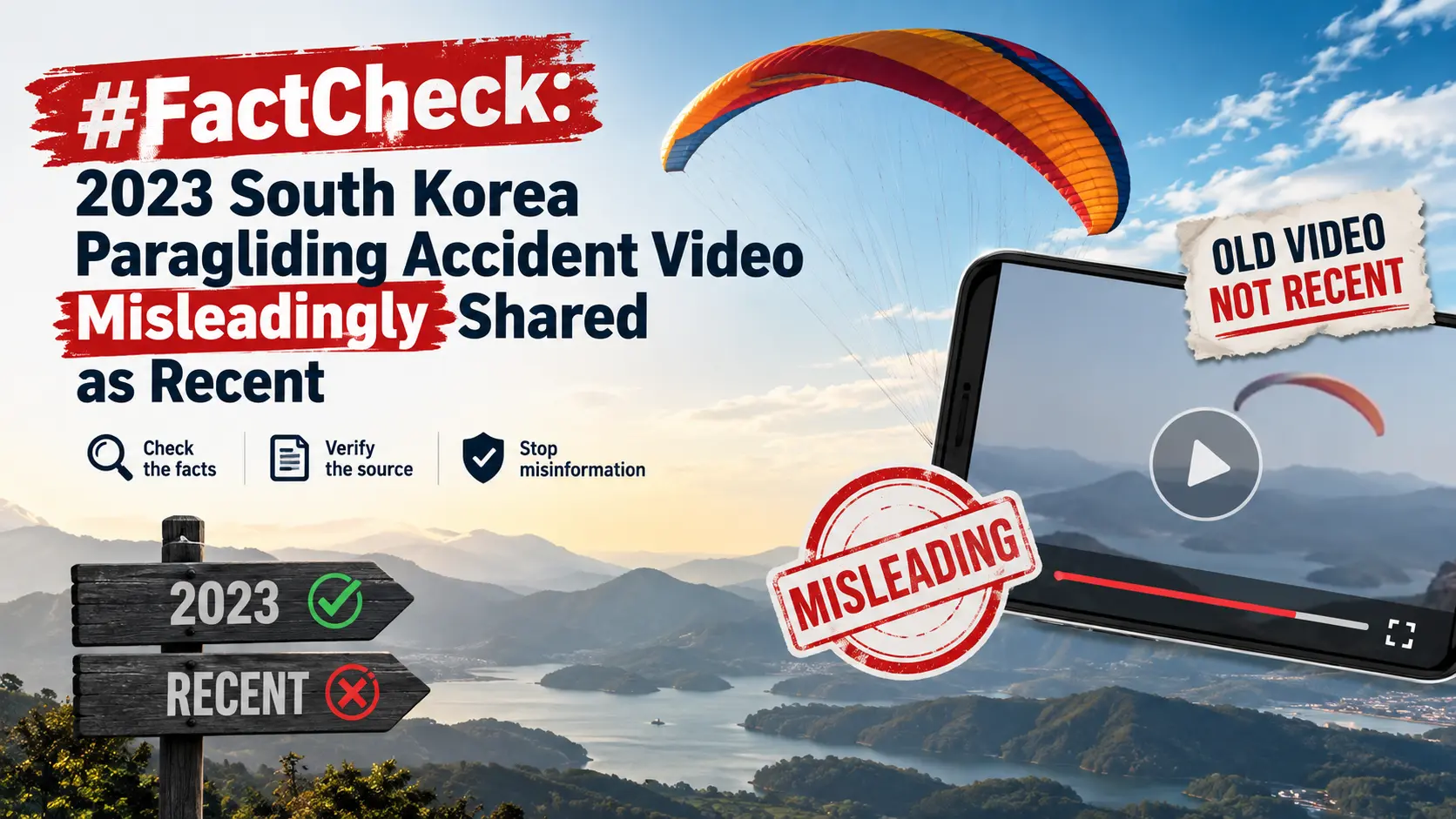 #FactCheck: 2023 South Korea Paragliding Accident Video Misleadingly Shared as Recent