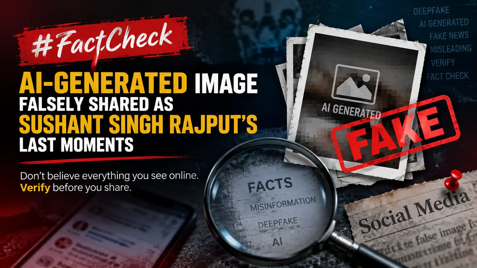#FactCheck: AI-Generated Image Falsely Shared as Sushant Singh Rajput’s Last Moments