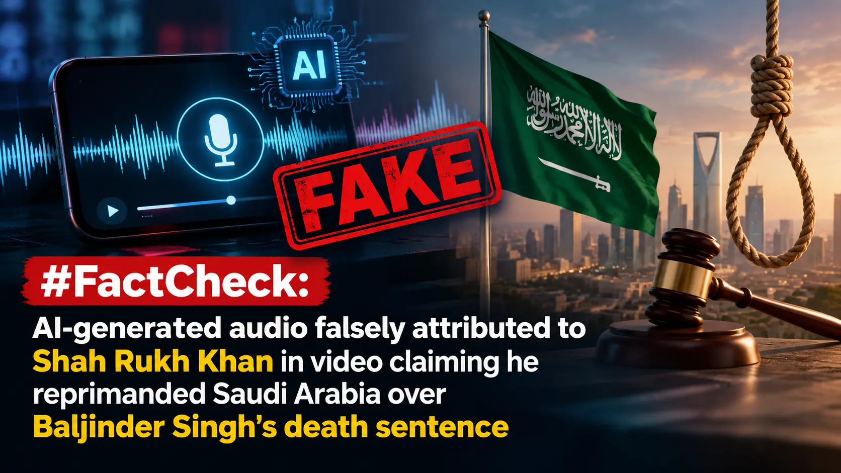 #FactCheck: AI-generated audio falsely attributed to Shah Rukh Khan in video claiming he reprimanded Saudi Arabia over Baljinder Singh’s