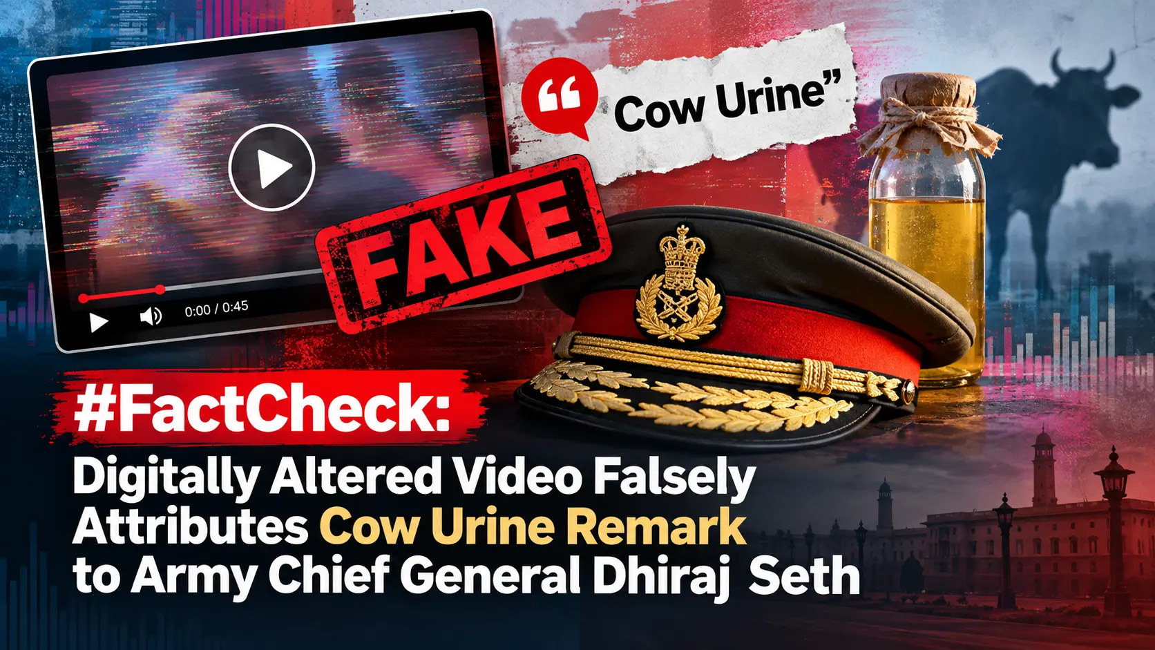 #FactCheck: Digitally Altered Video Falsely Attributes Cow Urine Remark to Army Chief General Dhiraj Seth