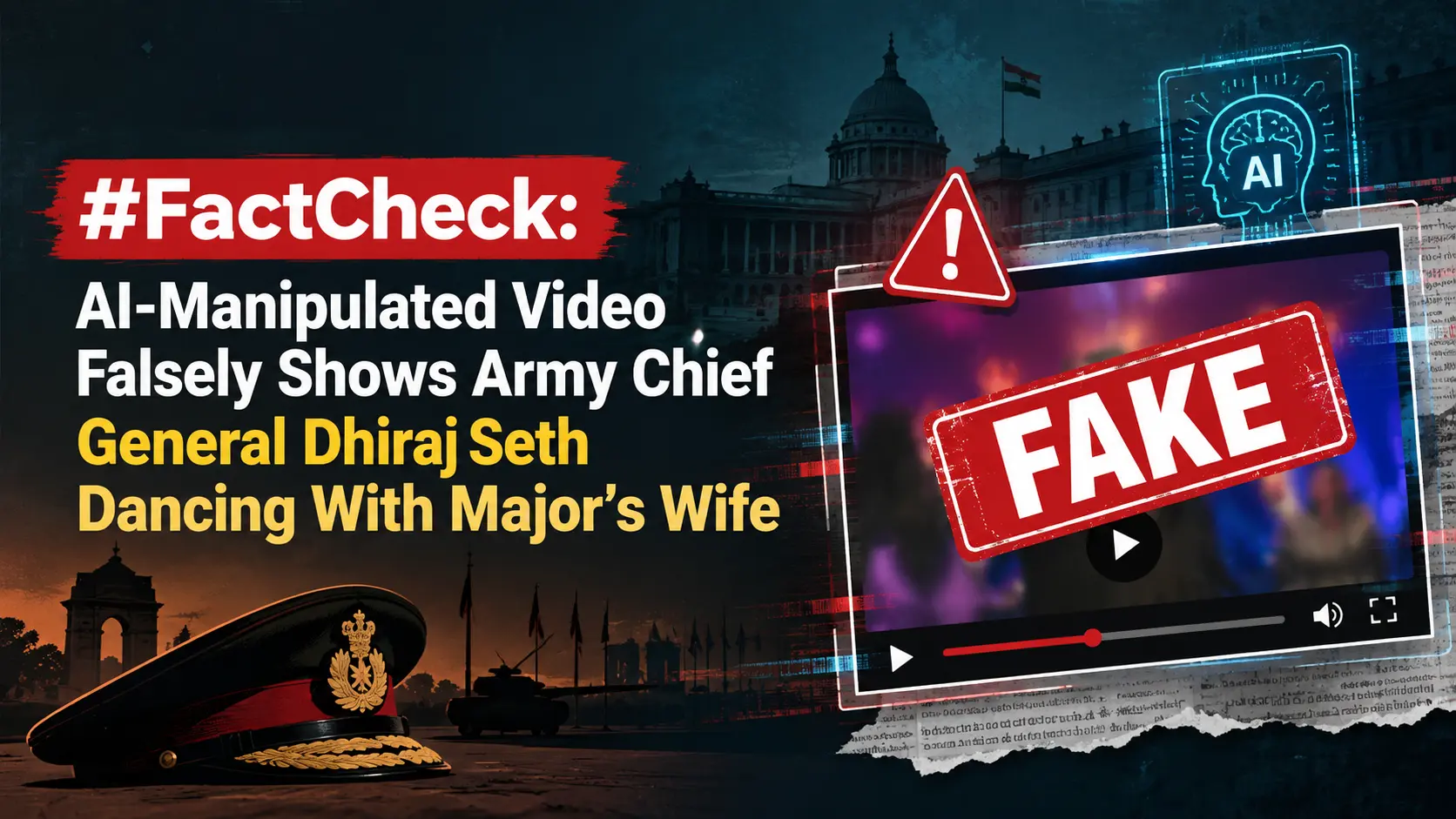 #FactCheck: AI-Manipulated Video Falsely Shows Army Chief General Dhiraj Seth Dancing With Major’s Wife