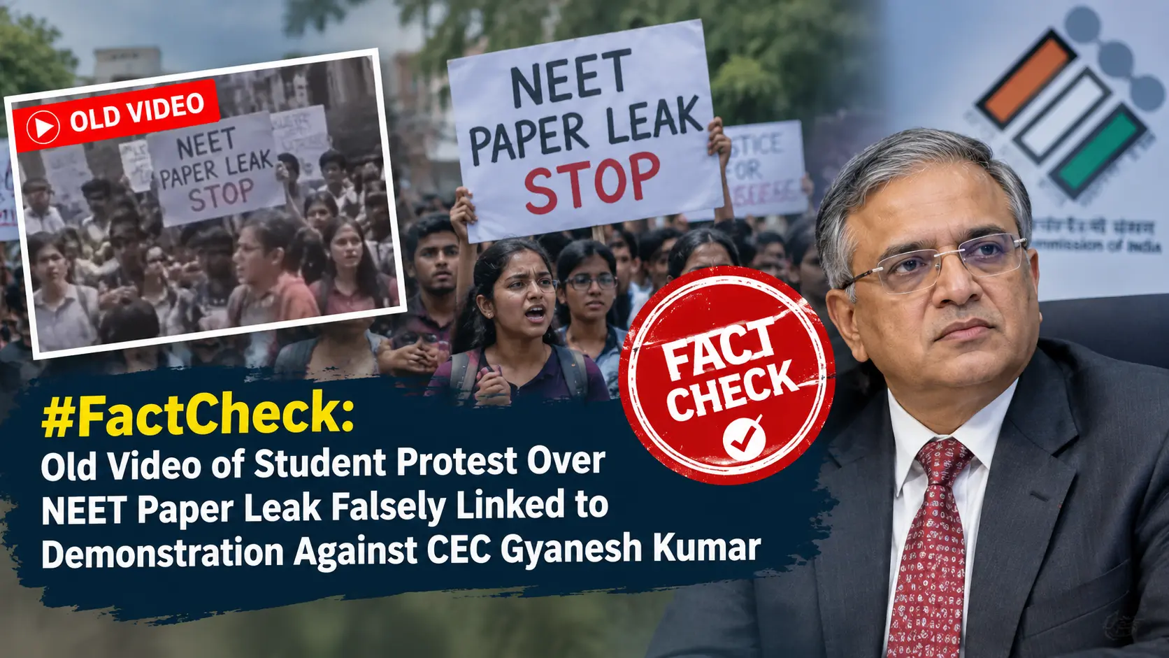 #FactCheck: Old Video of Student Protest Over NEET Paper Leak Falsely Linked to Demonstration Against CEC Gyanesh Kumar