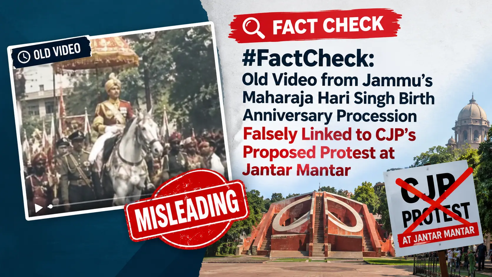 #FactCheck: Old Video from Jammu’s Maharaja Hari Singh Birth Anniversary Procession Falsely Linked to CJP’s Proposed Protest at Jantar Manta
