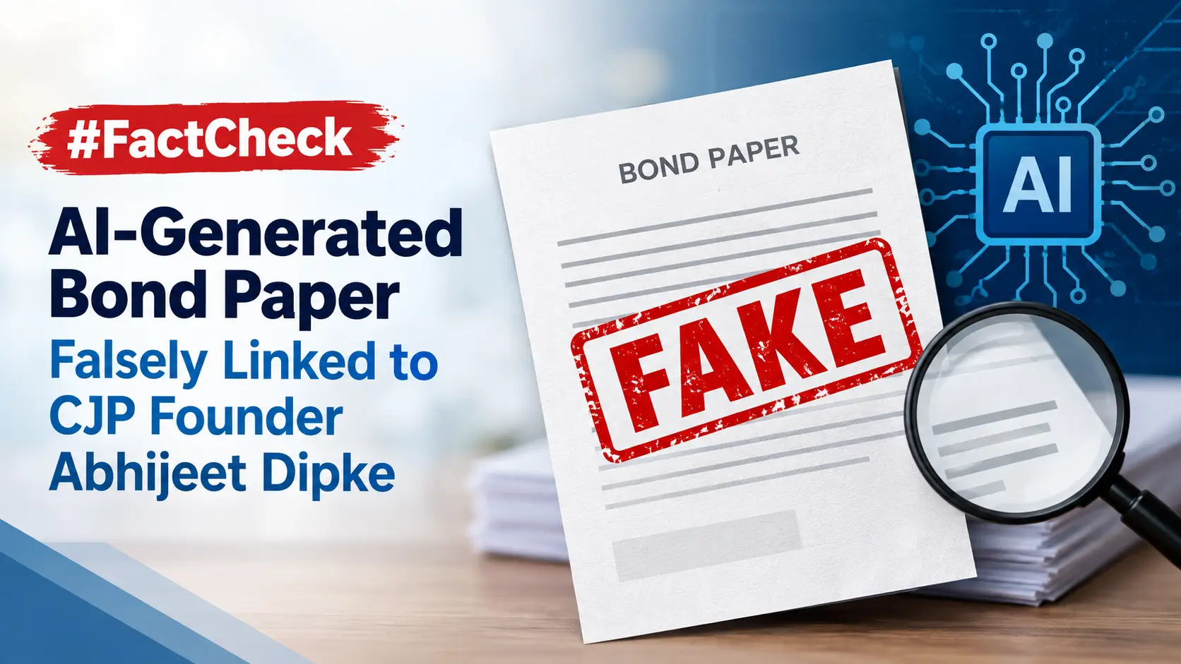 #FactCheck: AI-Generated Bond Paper Falsely Linked to CJP Founder Abhijeet Dipke