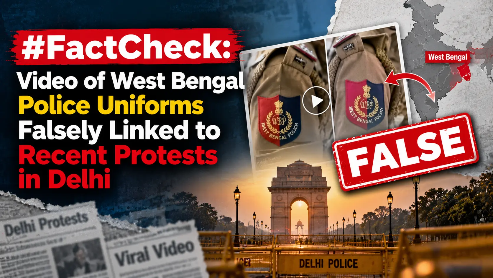 #FactCheck: Video of West Bengal Police Uniforms Falsely Linked to Recent Protests in Delhi