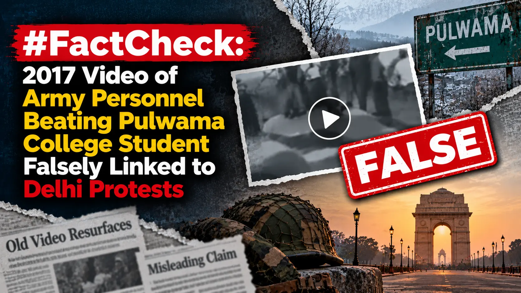 #FactCheck: 2017 Video of Army Personnel Beating Pulwama College Student Falsely Linked to Delhi Protests