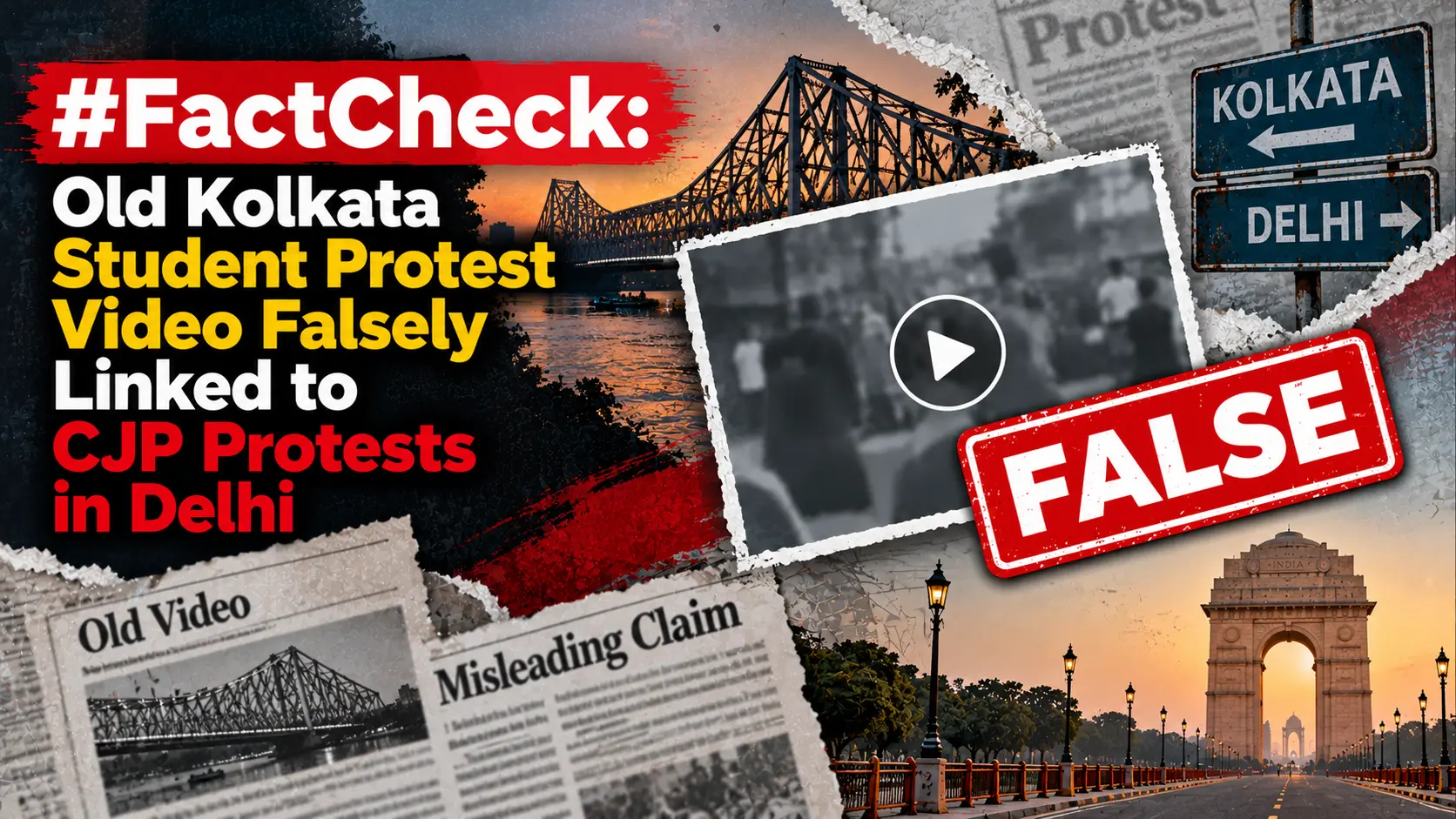 #FactCheck: Old Kolkata Student Protest Video Falsely Linked to CJP Protests in Delhi 