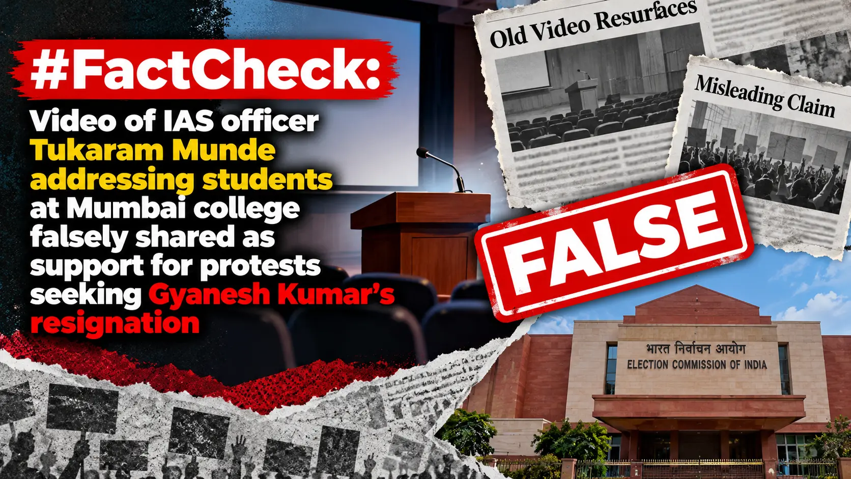 #FactCheck: Video of IAS officer Tukaram Munde addressing students at Mumbai college falsely shared as support for protests seeking Gyanesh 