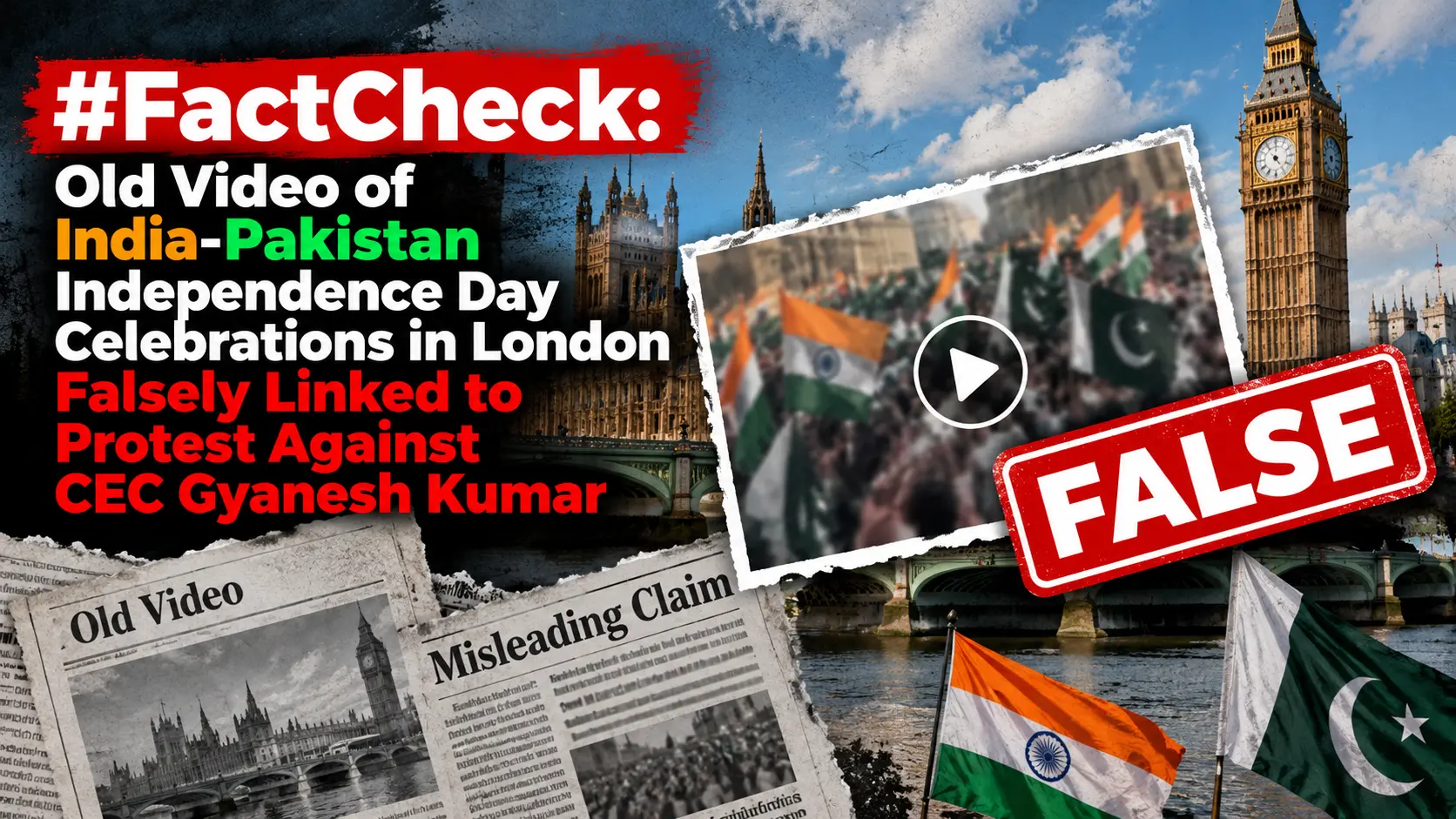 #FactCheck: Old Video of India-Pakistan Independence Day Celebrations in London Falsely Linked to Protest Against CEC Gyanesh Kumar 