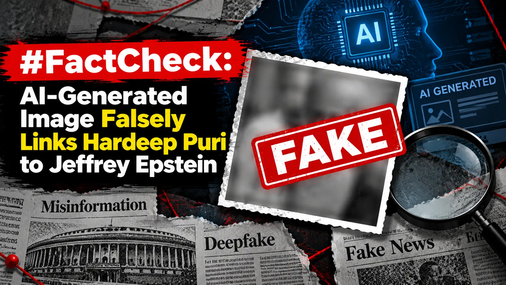 #FactCheck: AI-Generated Image Falsely Links Hardeep Puri to Jeffrey Epstein