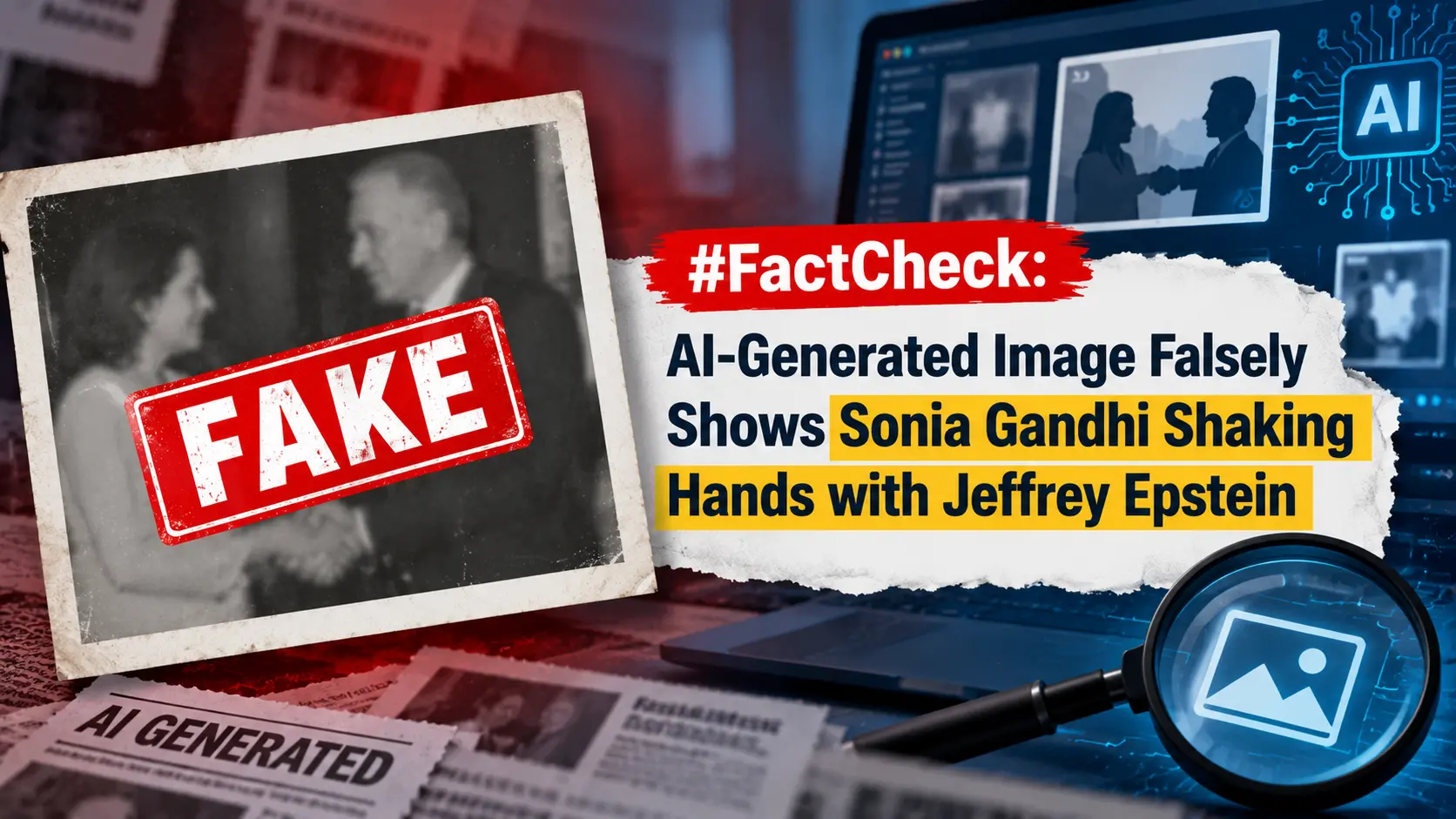 #FactCheck: AI-Generated Image Falsely Shows Sonia Gandhi Shaking Hands with Jeffrey Epstein
