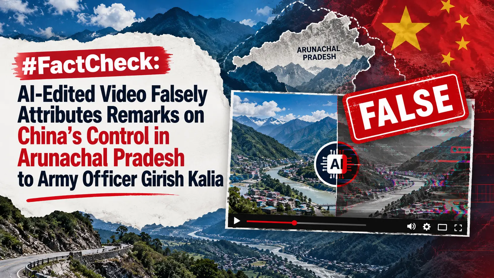 Army Fact Check Flags Girish Kalia China-Map Deepfake