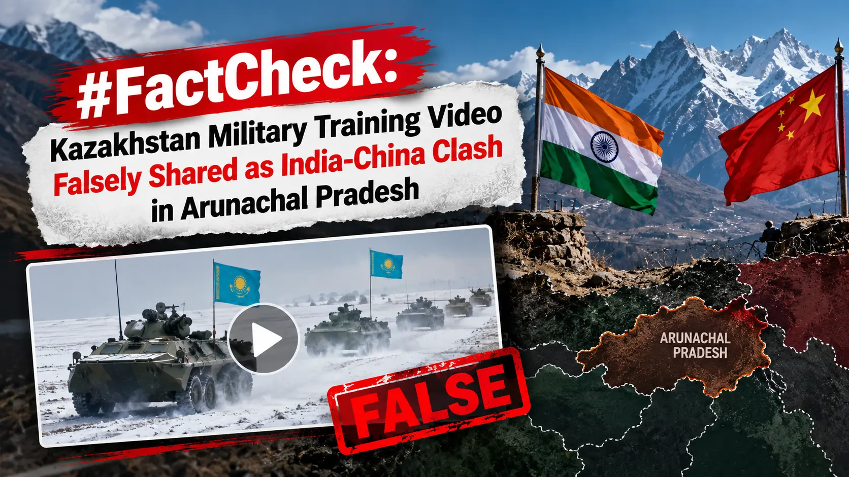 #FactCheck: Kazakhstan Military Training Video Falsely Shared as India-China Clash in Arunachal Pradesh 