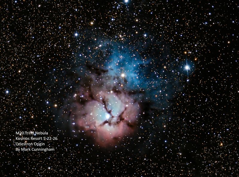 M20 Trifid Nebula, shot at Kosmos by Mark Cunningham