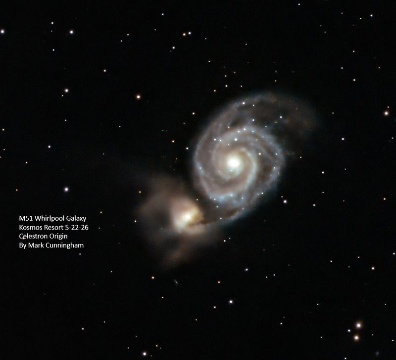 M51 Whirlpool Galaxy, shot at Kosmos by Mark Cunningham