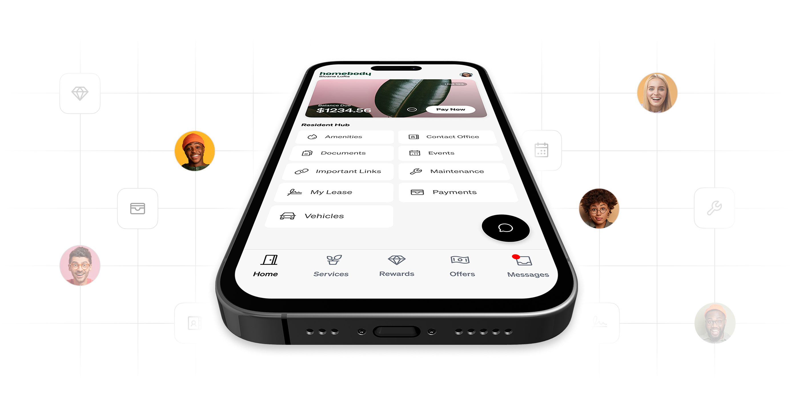 Image showing Homebody app on a smartphone.