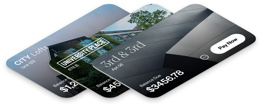 A collection of three isometric cards.