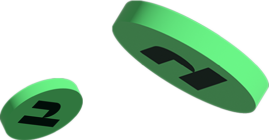 3d render green coins with a dark face and green Homebody h on them falling