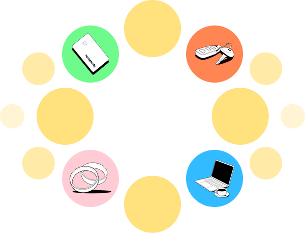 Orange Bubbles expanding from the center. There are 4 unique colored bubbles.
