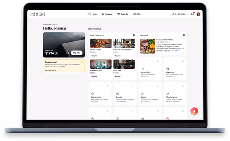 A 3d mockup of a laptop with the homebody dashboard on it