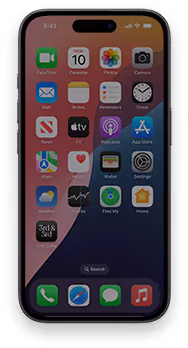 A 3d mockup of a phone on the homescreen with a whitelabled homebody app featured
