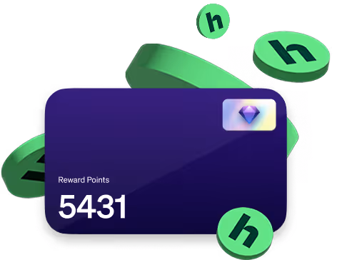 A purple card with an illustration of a diamond in the top right.