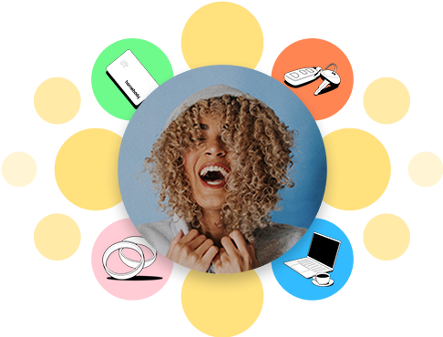 Orange Bubbles expanding from the center. There are 4 unique colored bubbles.